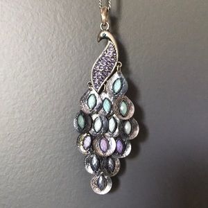 Long peacock necklace
